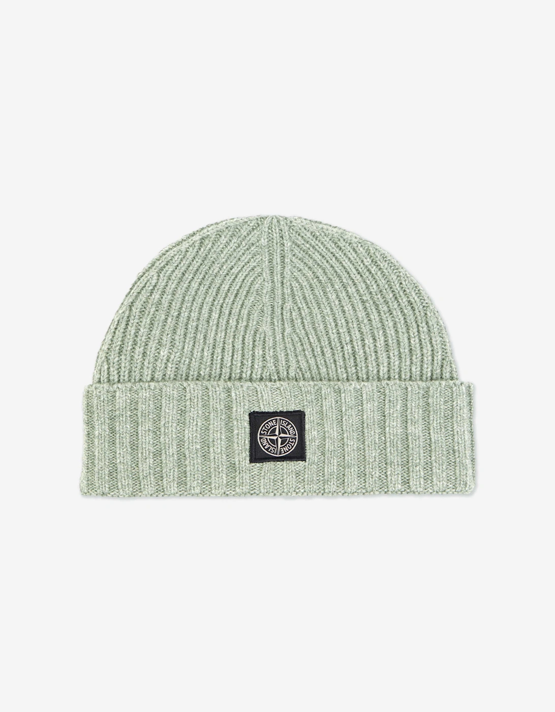 Boys Wool Knitted Logo Beanie in Green, 5 of 4
