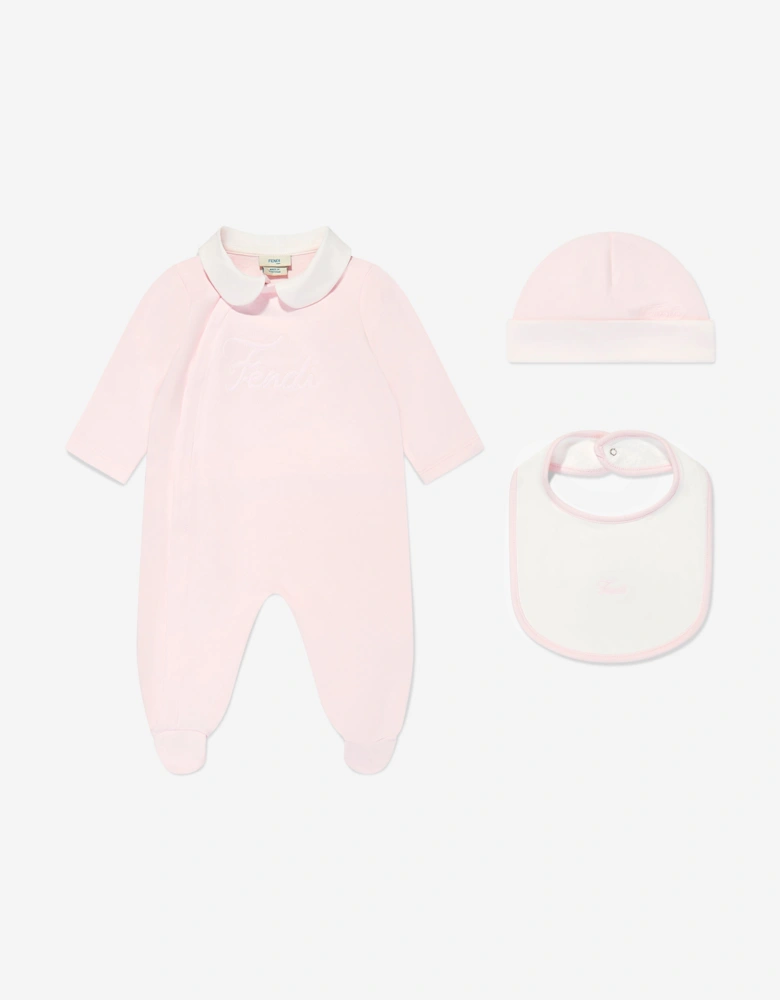 Baby Girls Logo Babygrow Set in Pink