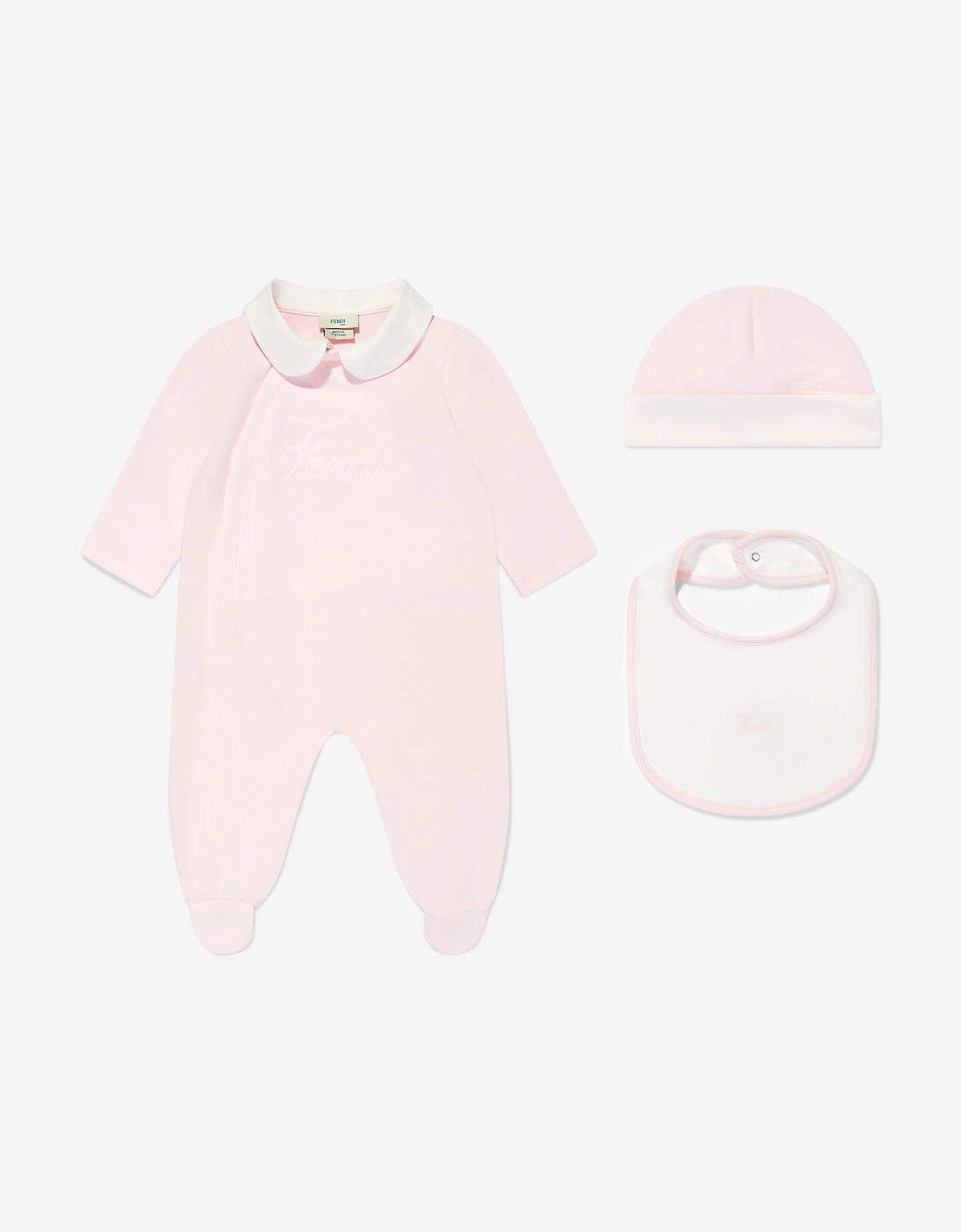 Baby Girls Logo Babygrow Set in Pink, 10 of 9
