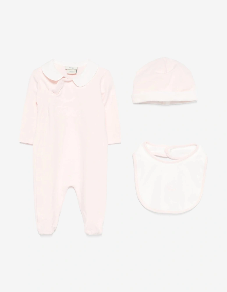 Baby Girls Logo Babygrow Set in Pink