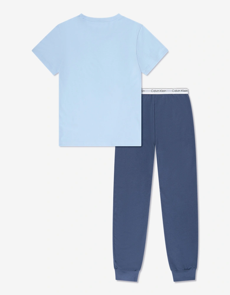 Boys Logo Pyjama Set in Blue