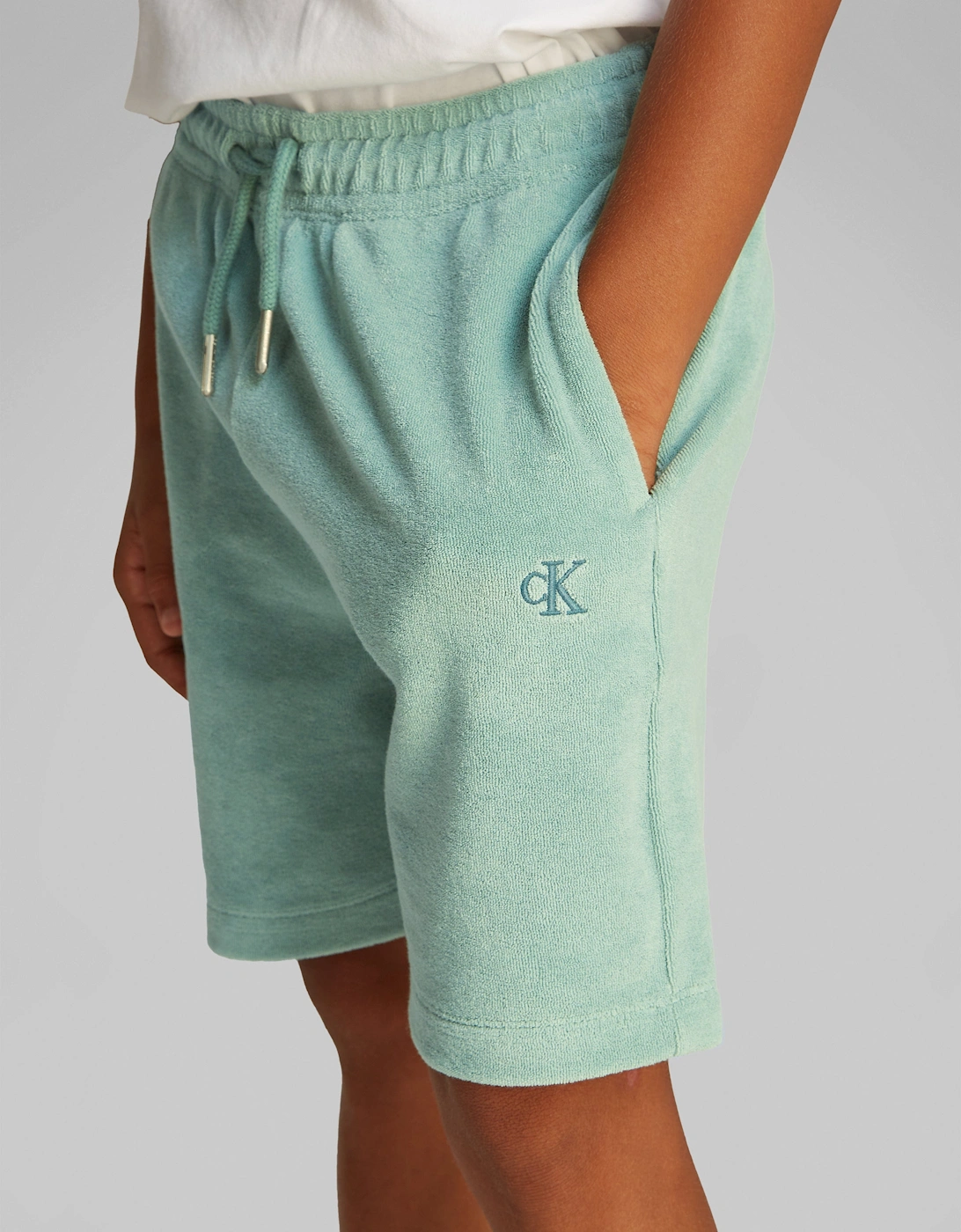Boys Towelling Texture Shorts in Green