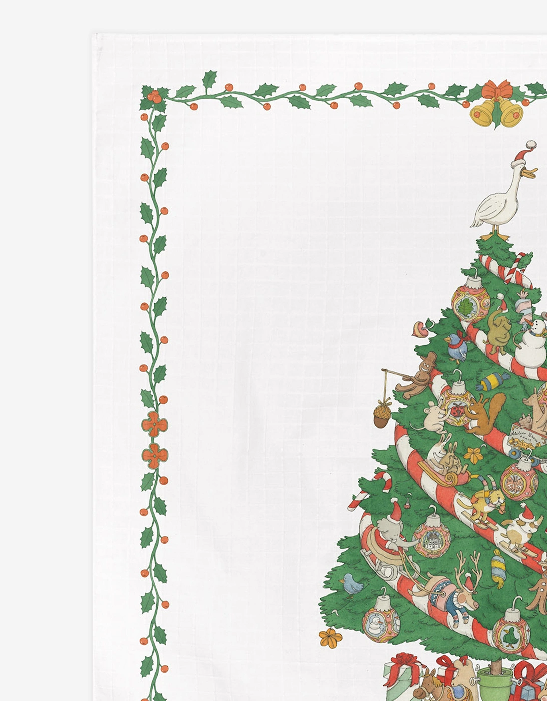 Baby Christmas Morning Swaddle in White (100cm)