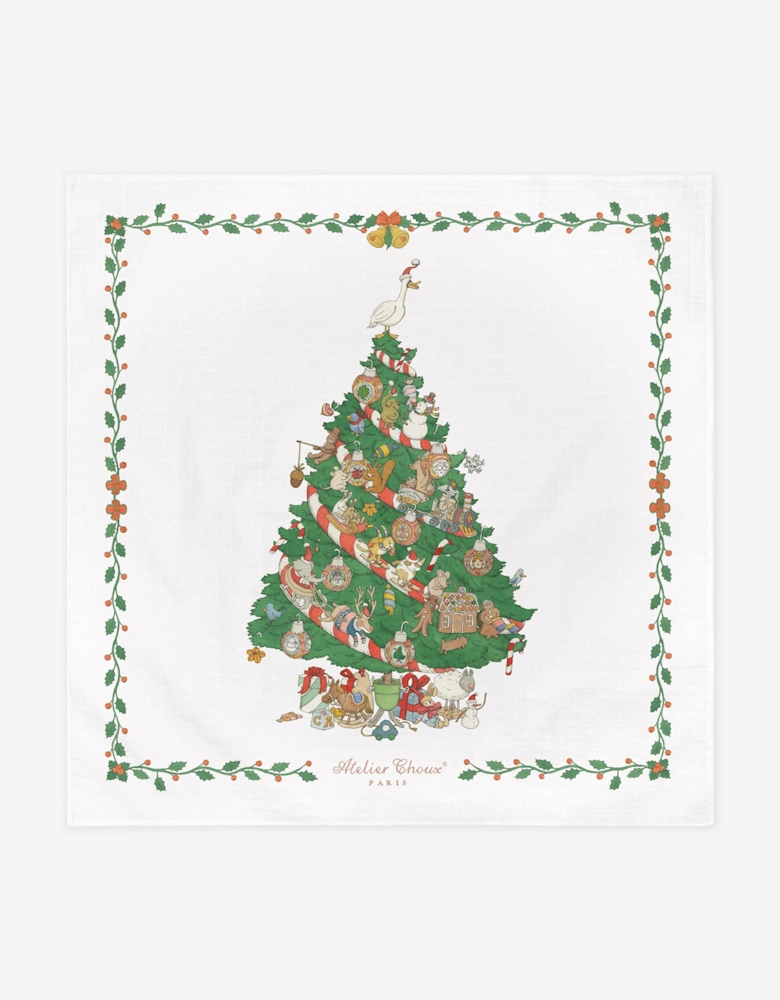 Baby Christmas Morning Swaddle in White (100cm)