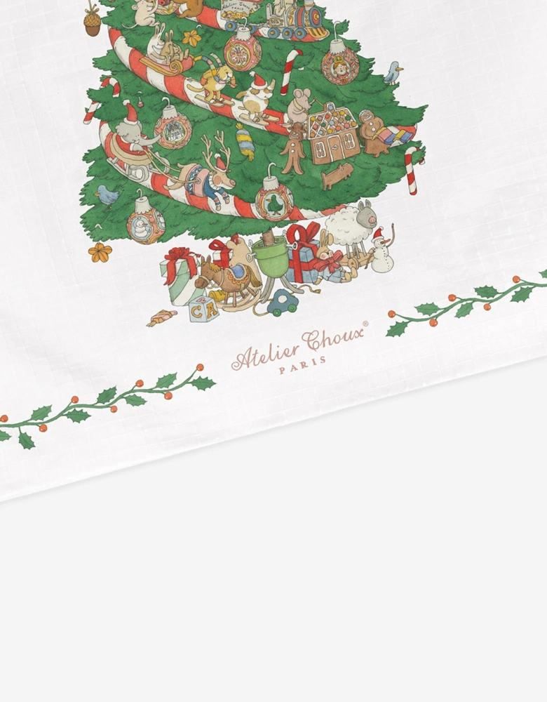 Baby Christmas Morning Swaddle in White (100cm)