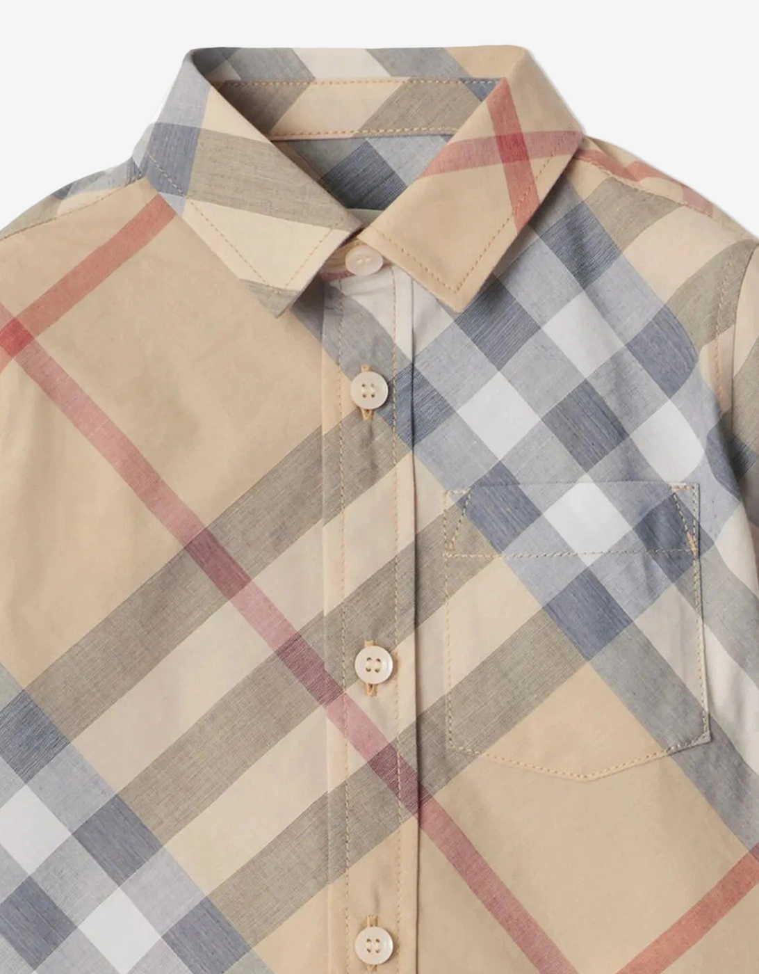Baby Boys Owen Check Shirt in Beige