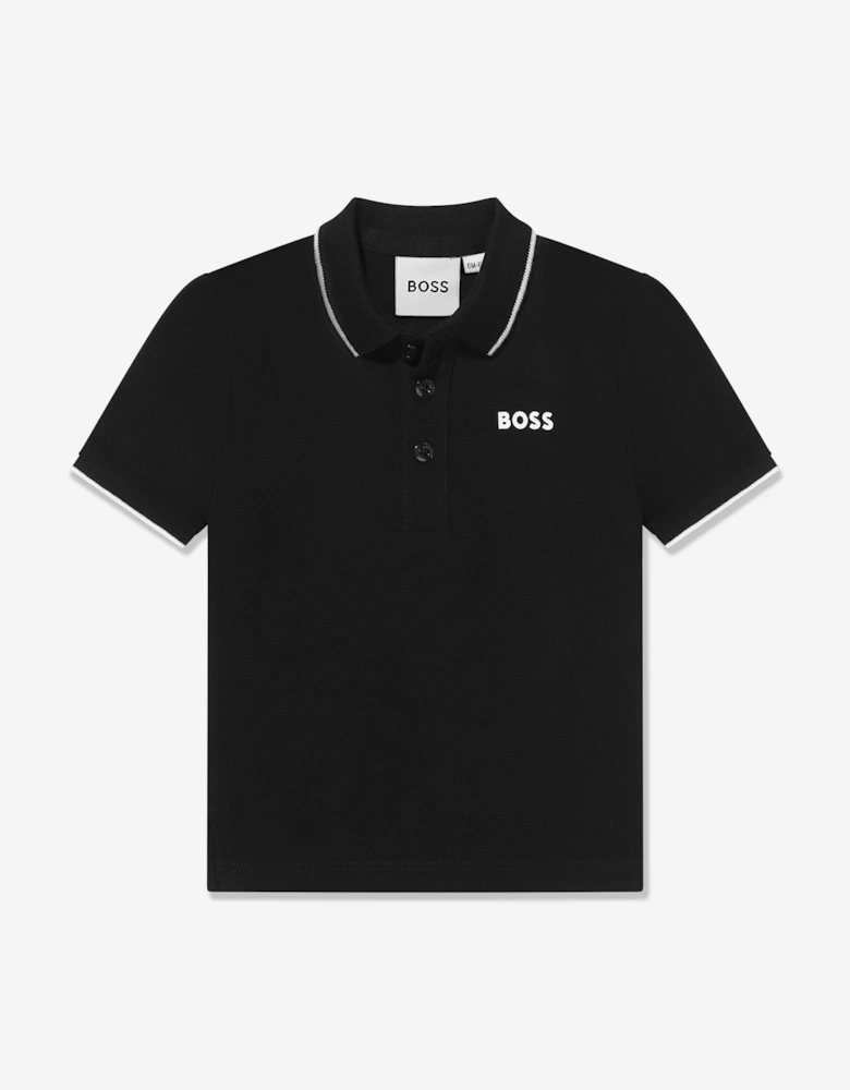 BOSS Baby Boys Logo Polo Shirt In Black