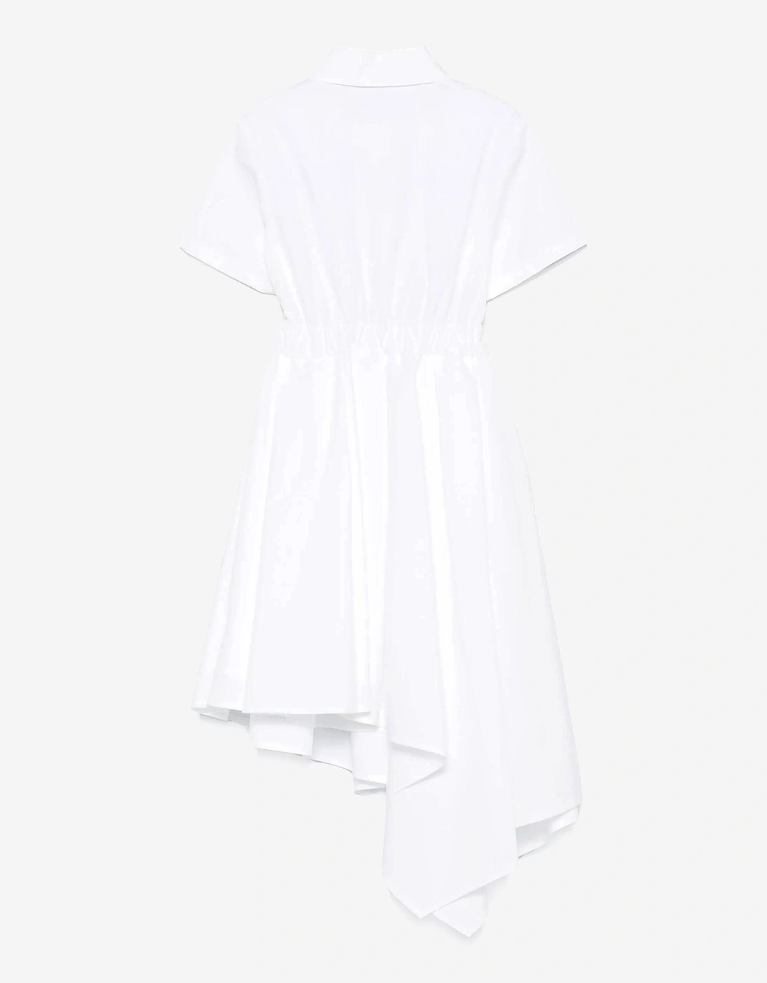 Girls Asymmetrical Shirt Dress in White