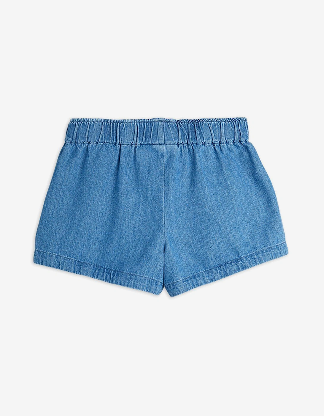 Kids Note Embroidered Denim Shorts in Blue