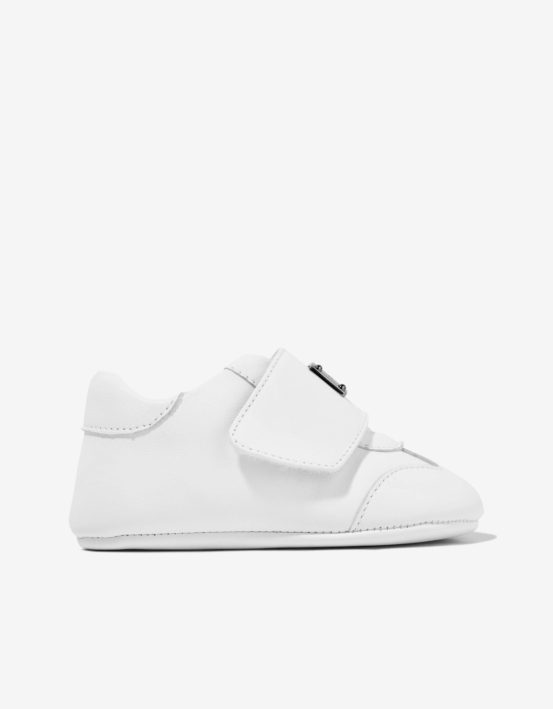 Baby Leather Pre-Walker Trainers in White, 5 of 4