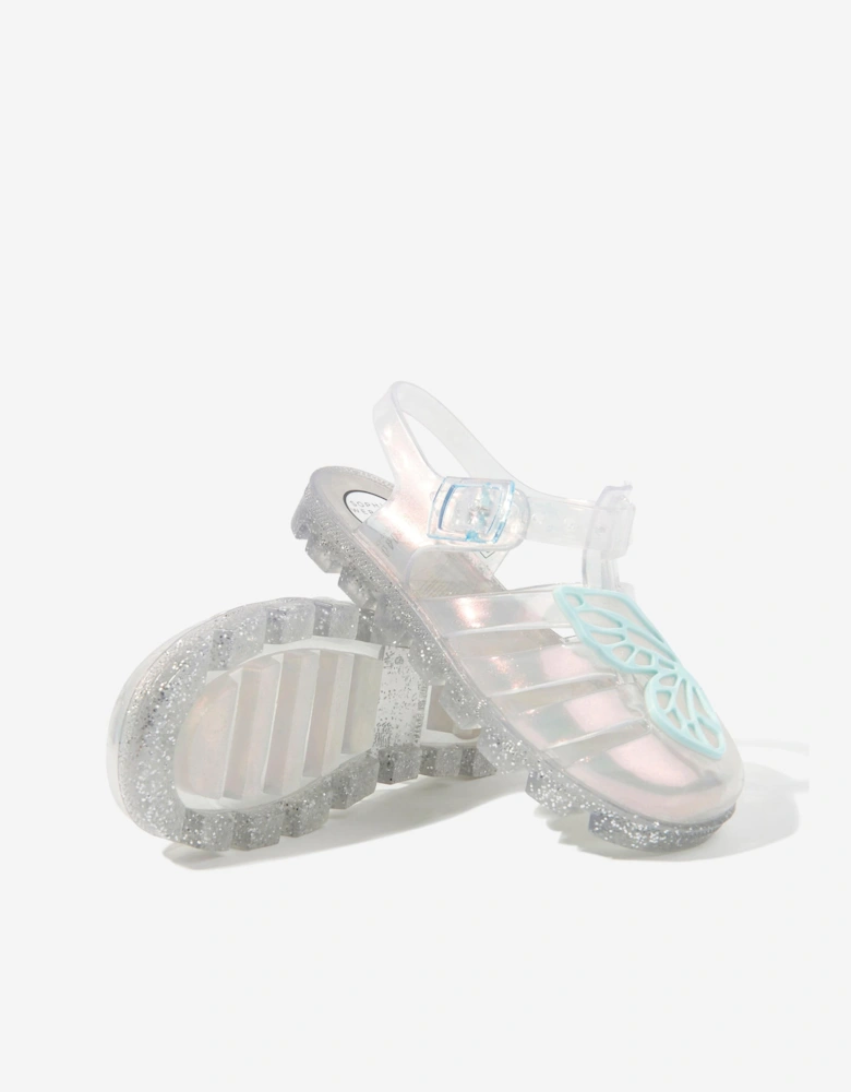 Girls Butterfly Jelly Sandals in Multicolour