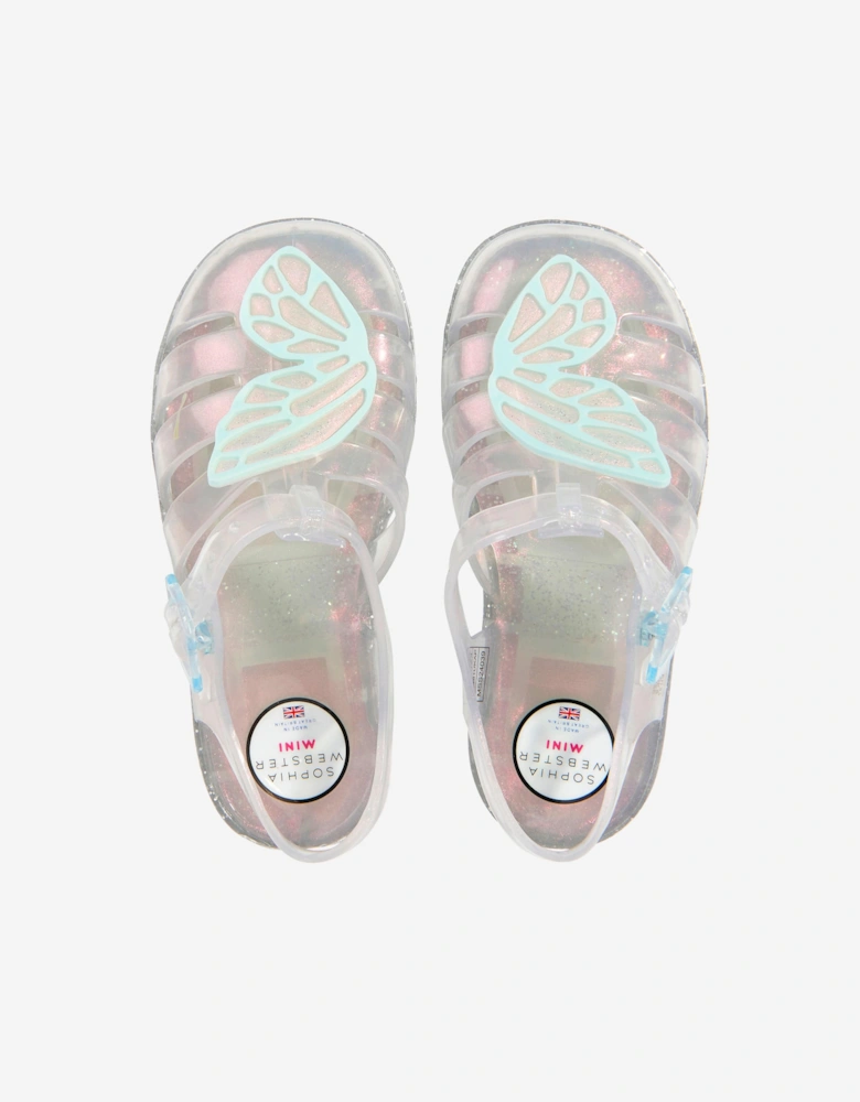 Girls Butterfly Jelly Sandals in Multicolour