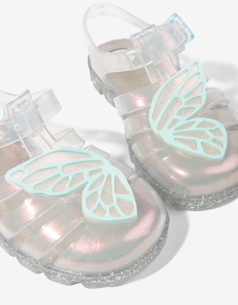 Girls Butterfly Jelly Sandals in Multicolour