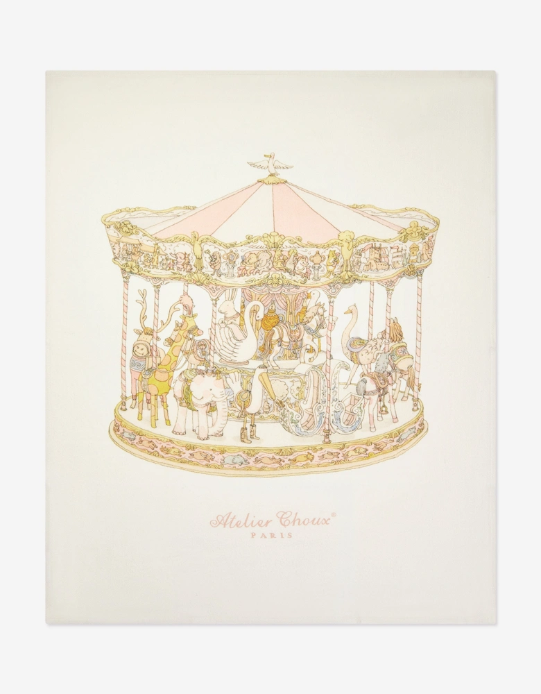 Baby Girls Carousel Cashmere Blanket in Pink (100cm)