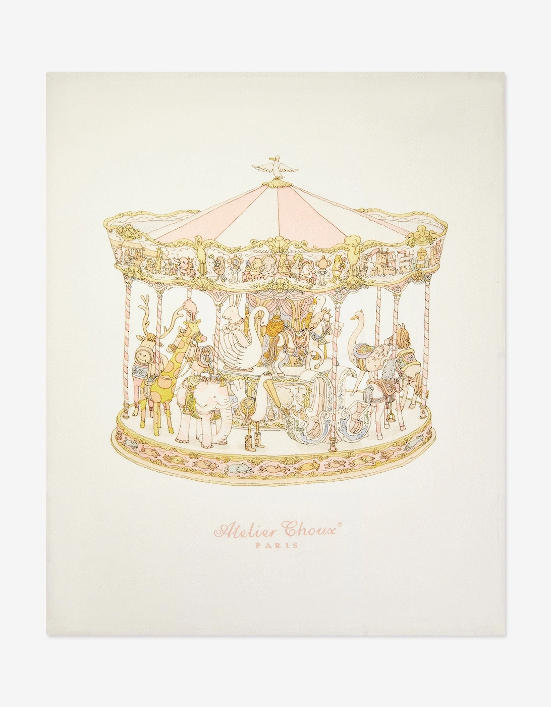 Baby Girls Carousel Cashmere Blanket in Pink (100cm), 6 of 5