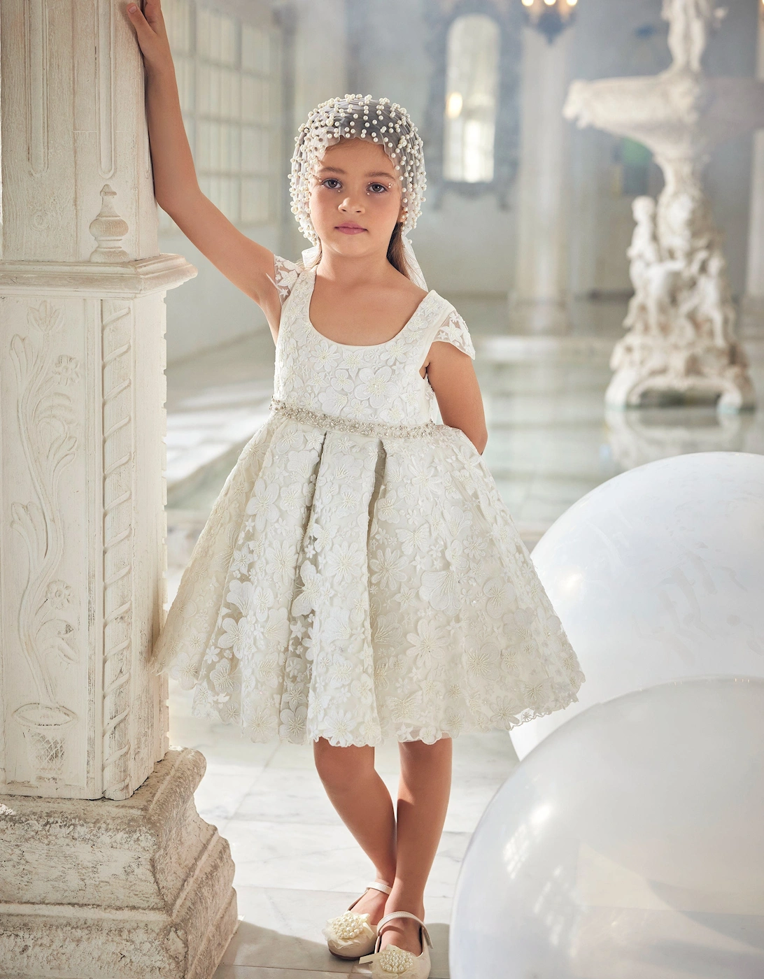 Girls Ariel Occasion Dress in Ivory
