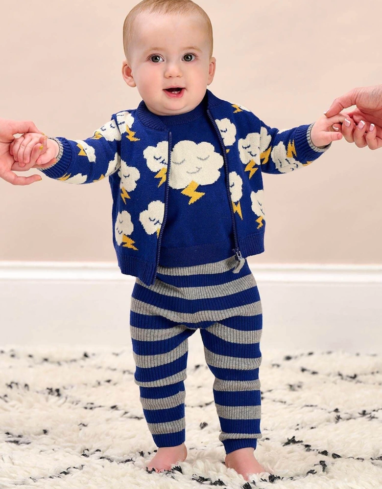 Baby Cashmere Knit Leggings in Blue