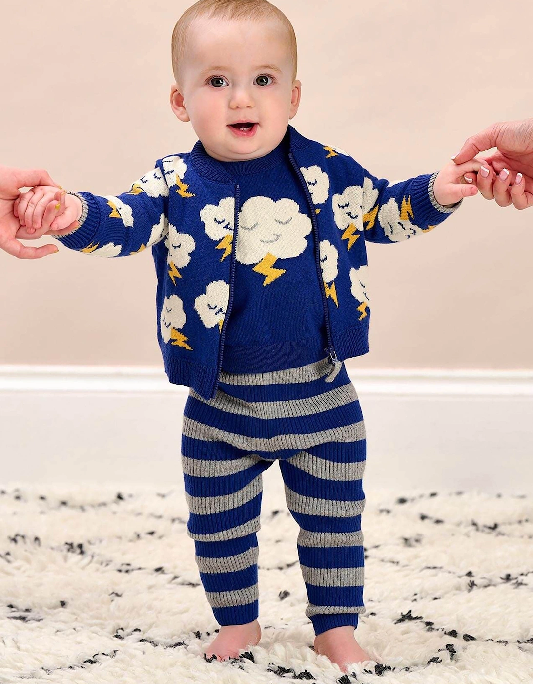 Baby Cashmere Knit Leggings in Blue