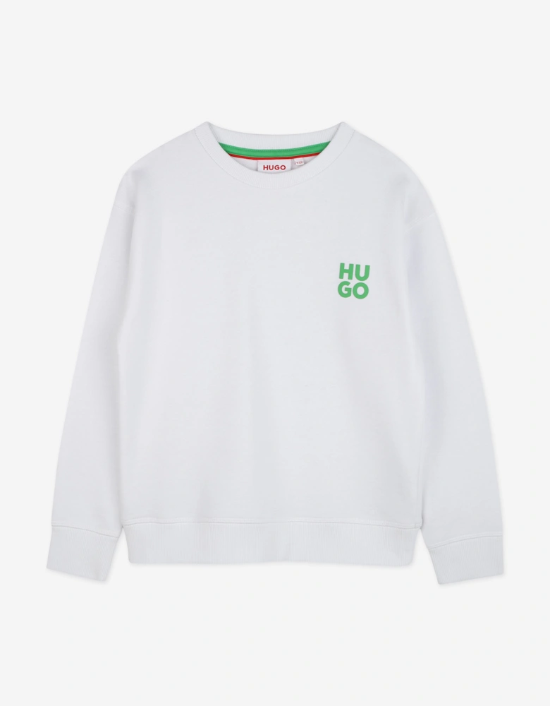 Boys Moth Logo Sweatshirt in White