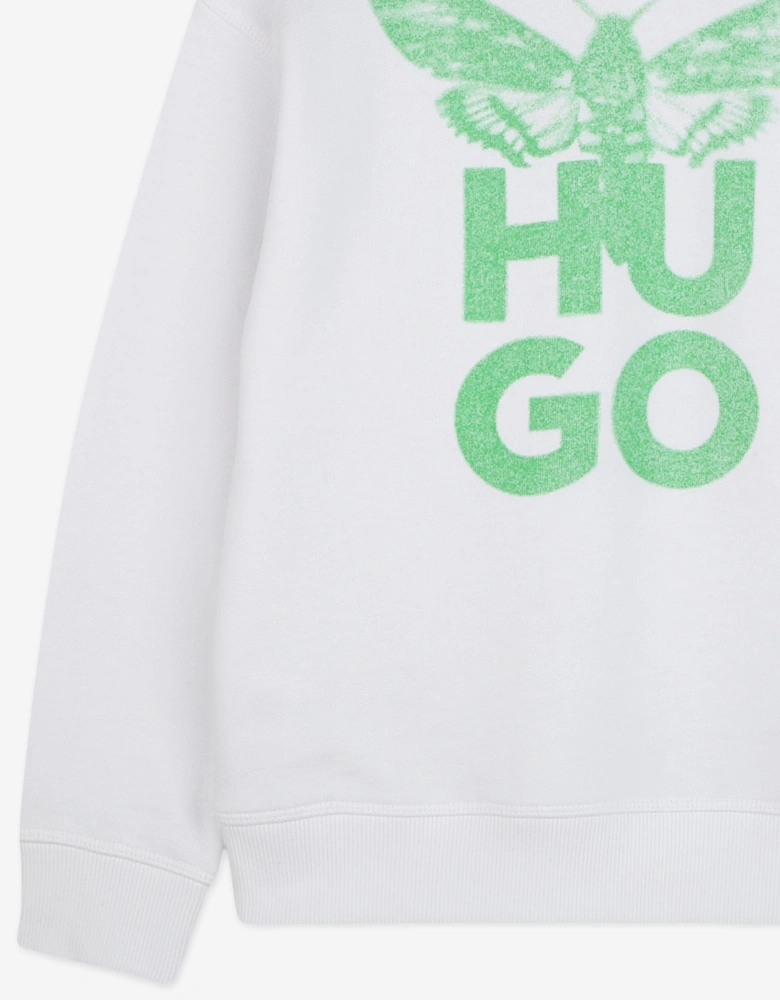 Boys Moth Logo Sweatshirt in White