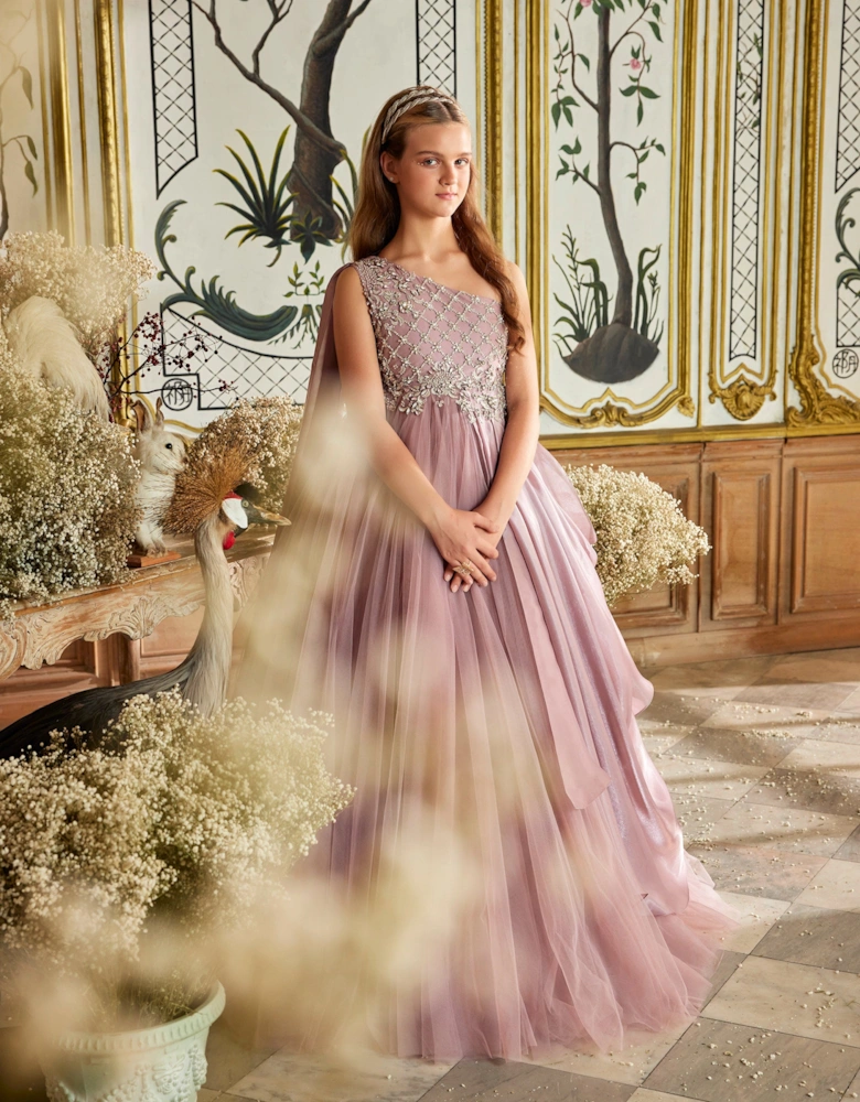 Girls Belinda Occasion Dress in Purple