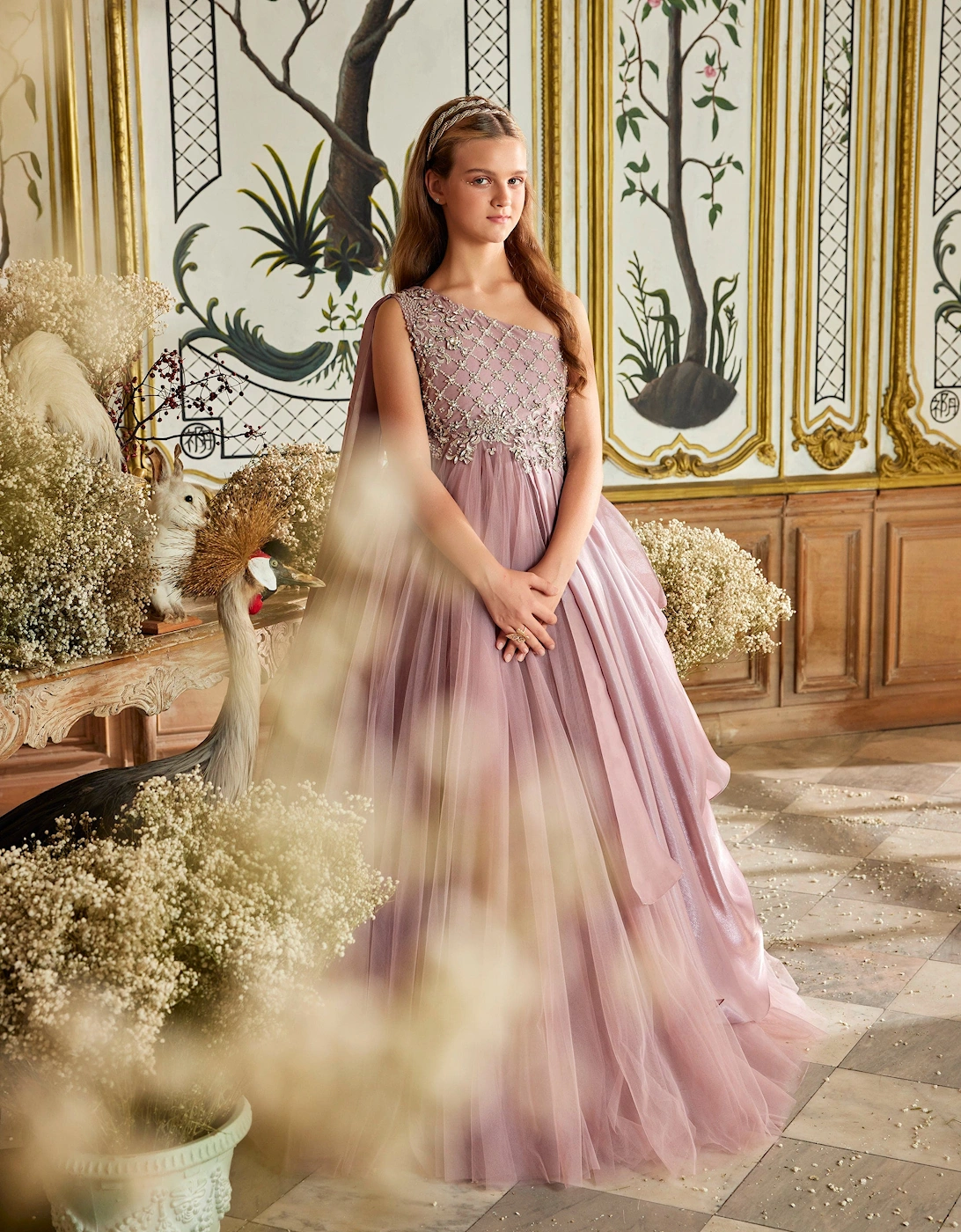 Girls Belinda Occasion Dress in Purple