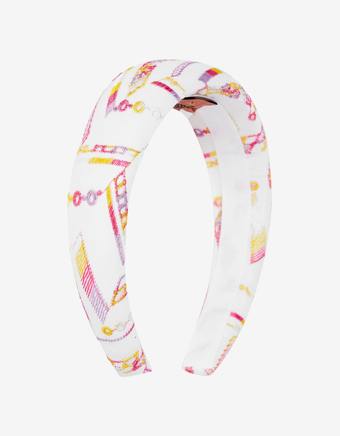 Girls Cotton Headband in White, 5 of 4