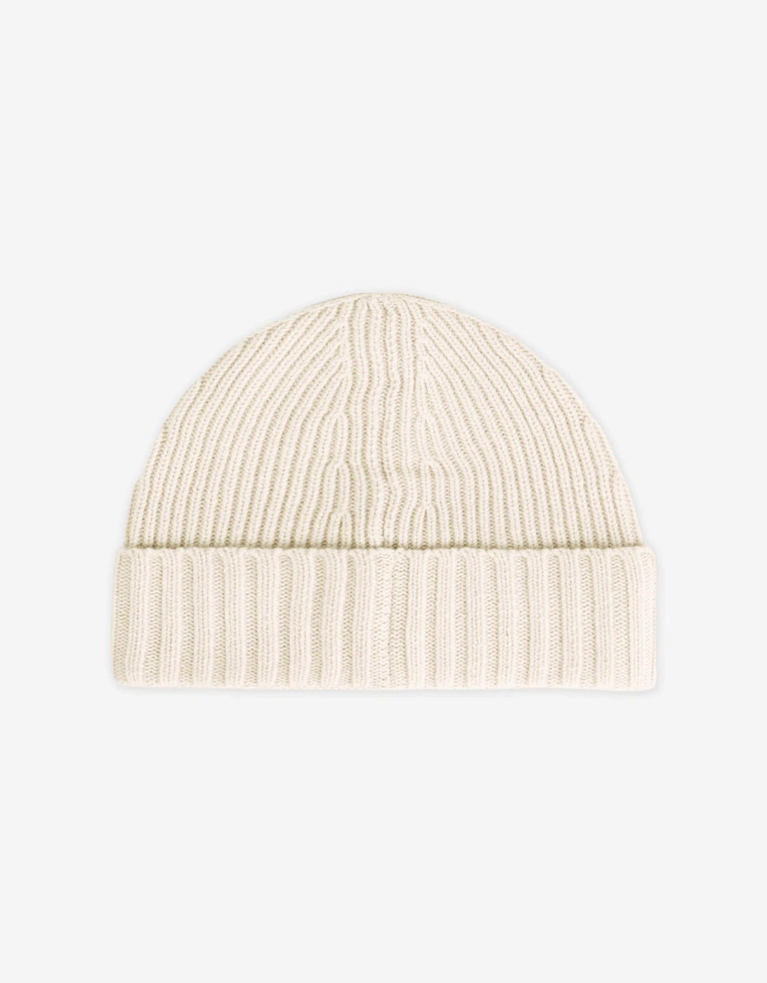 Boys Wool Knitted Logo Beanie in Ivory