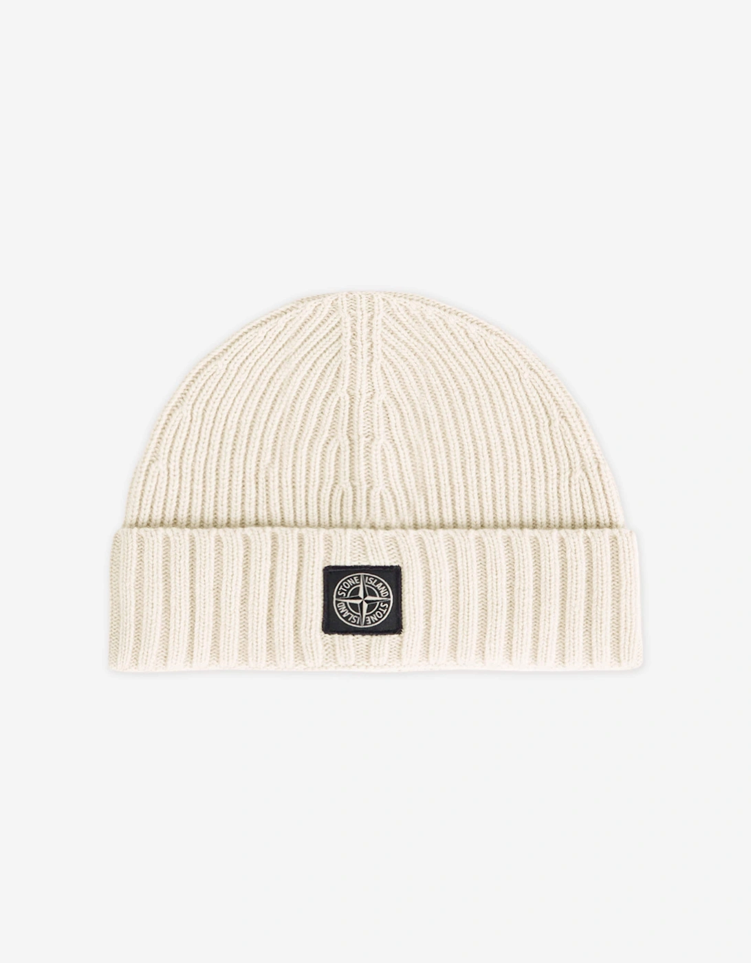 Boys Wool Knitted Logo Beanie in Ivory, 5 of 4