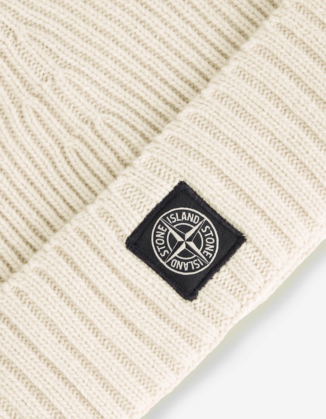 Boys Wool Knitted Logo Beanie in Ivory