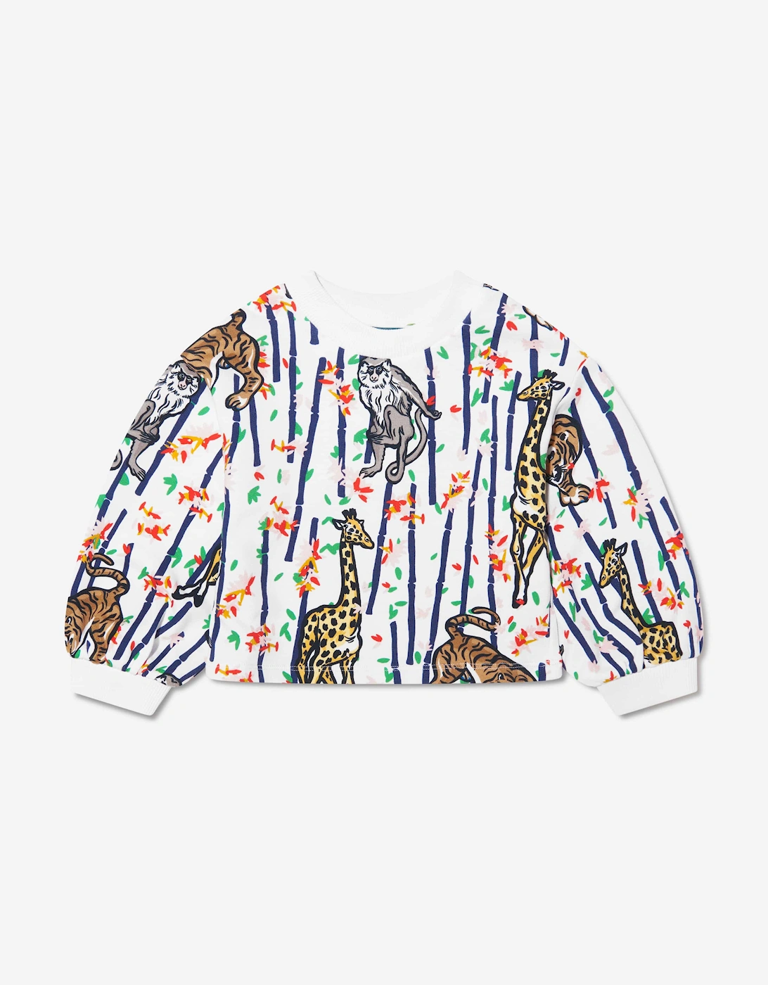 Girls Bamboo Jungle Sweatshirt in White, 5 of 4
