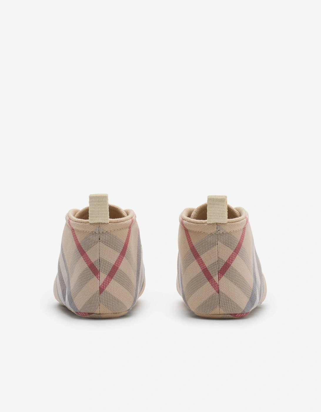 Baby Corby Check Booties in Beige