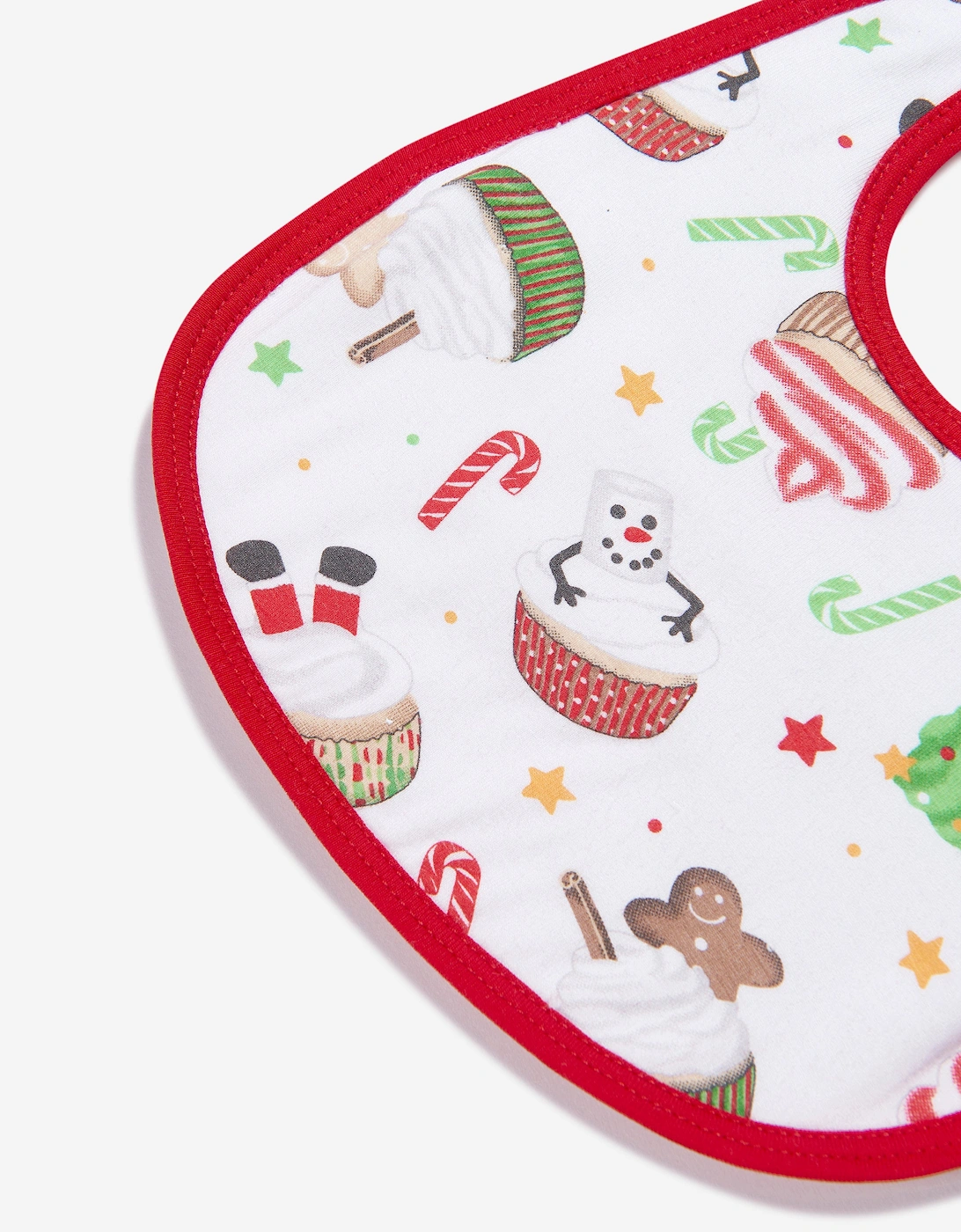 Baby Festive Cupcakes Bib in White