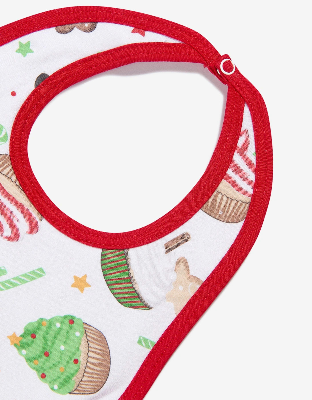 Baby Festive Cupcakes Bib in White