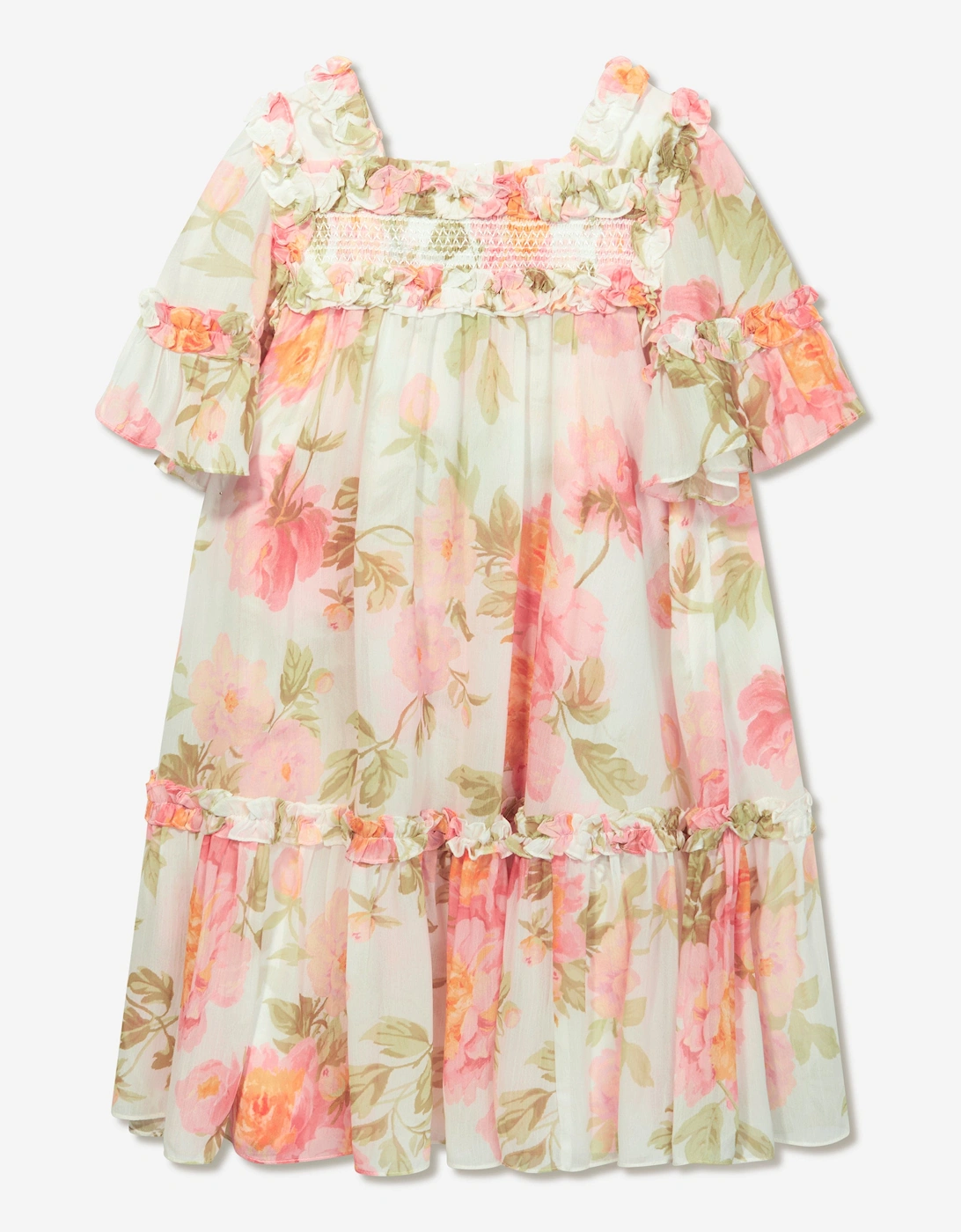 Girls Peony Promise Chiffon Dress in Multicolour