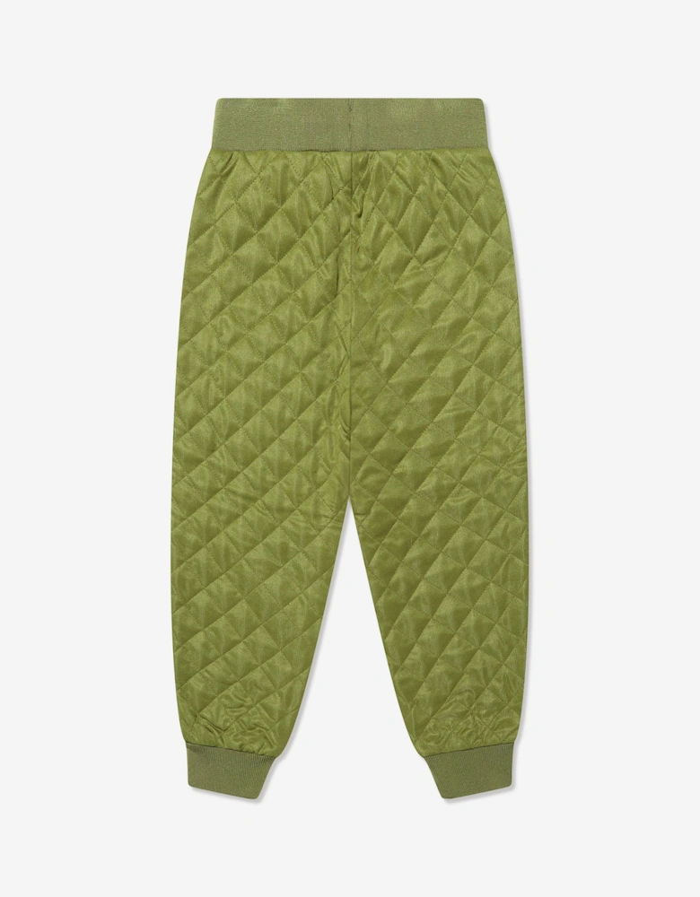 Boys Quilted Joggers in Green