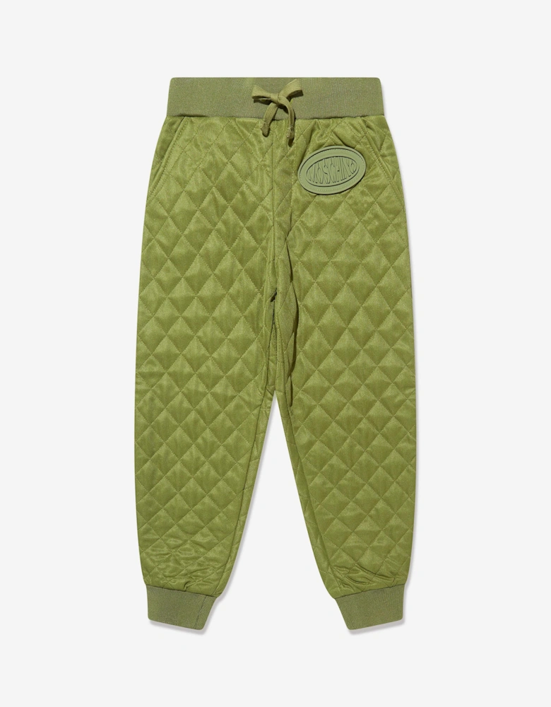 Boys Quilted Joggers in Green