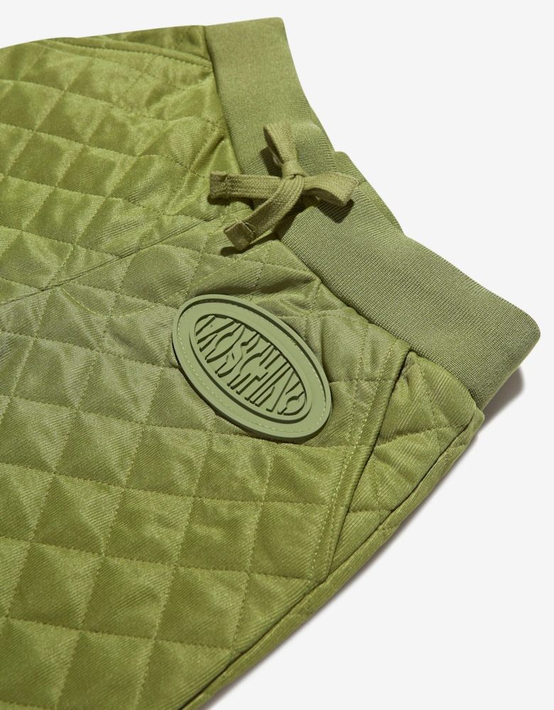 Boys Quilted Joggers in Green