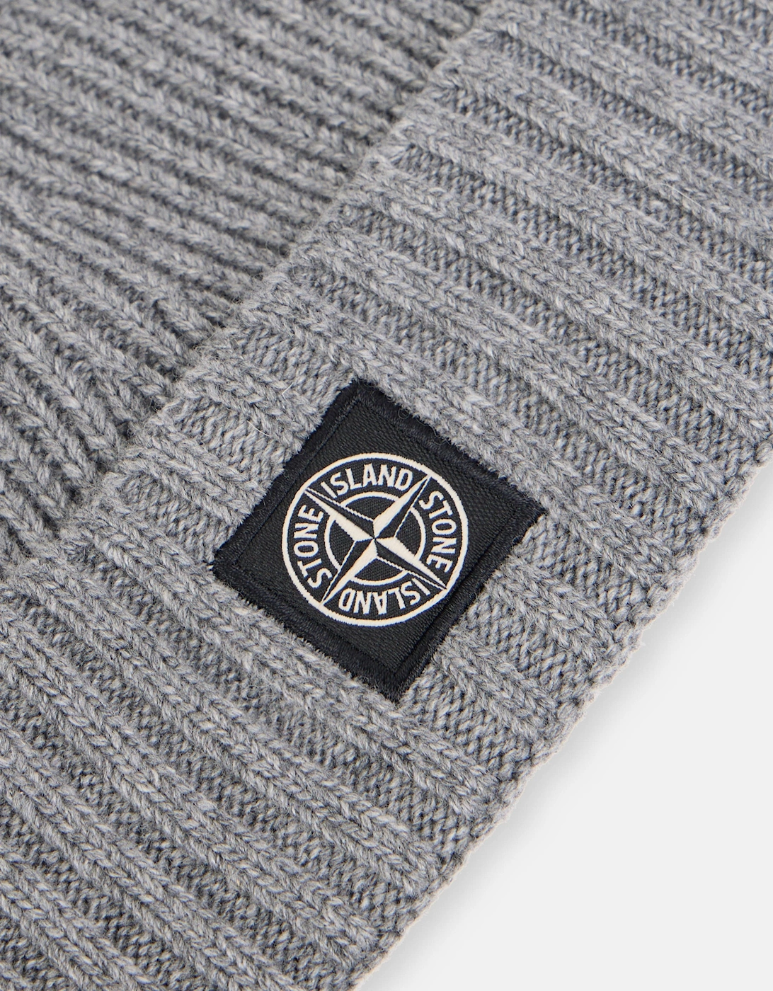 Boys Wool Knitted Logo Beanie in Grey