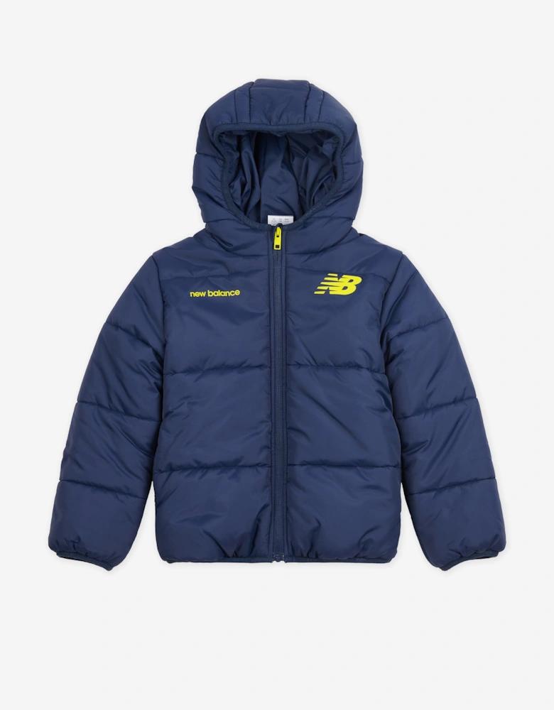 Baby Boys Bond Quilted Graphic Jacket in Navy