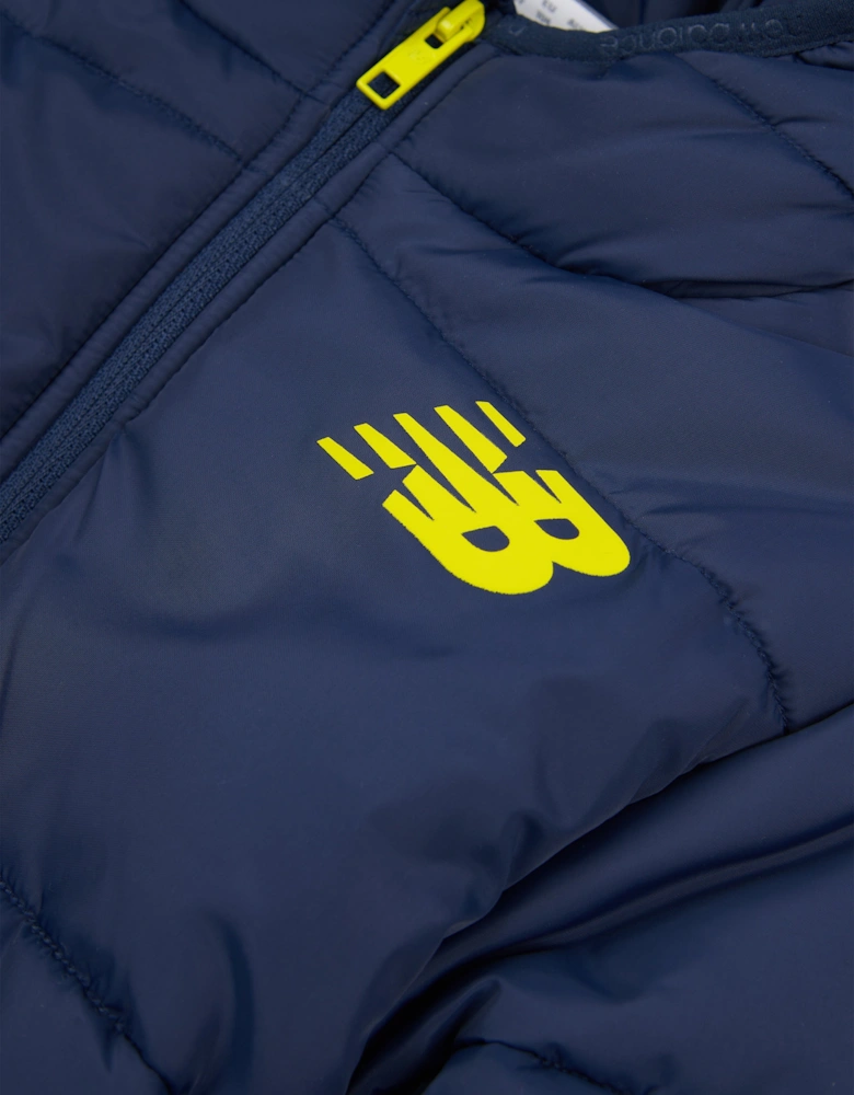 Baby Boys Bond Quilted Graphic Jacket in Navy