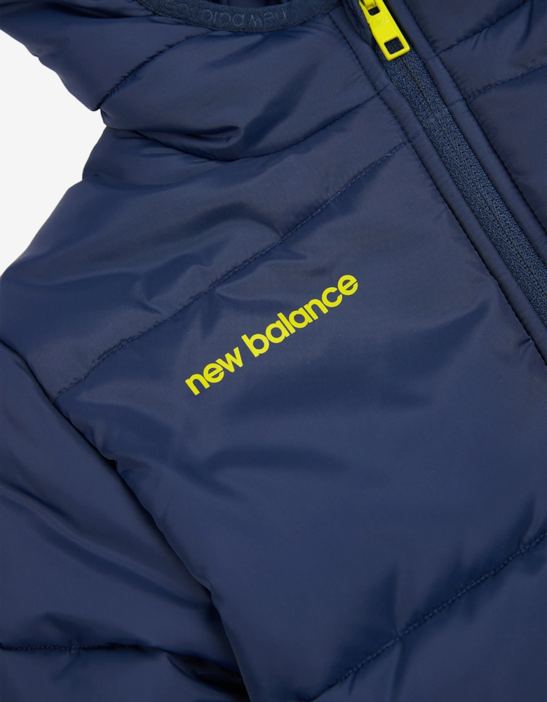 Baby Boys Bond Quilted Graphic Jacket in Navy