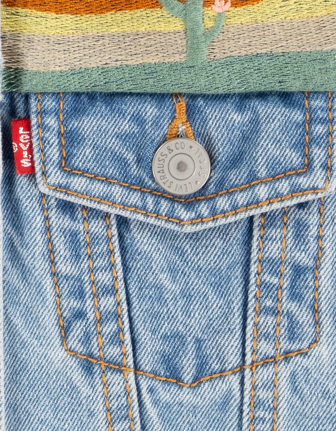 Girls Embroidered Gilet in Blue