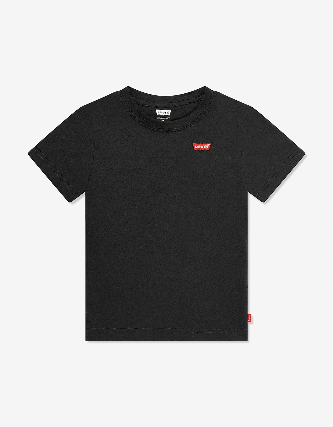 Boys Batwing Chest Logo T-Shirt in Black, 5 of 4