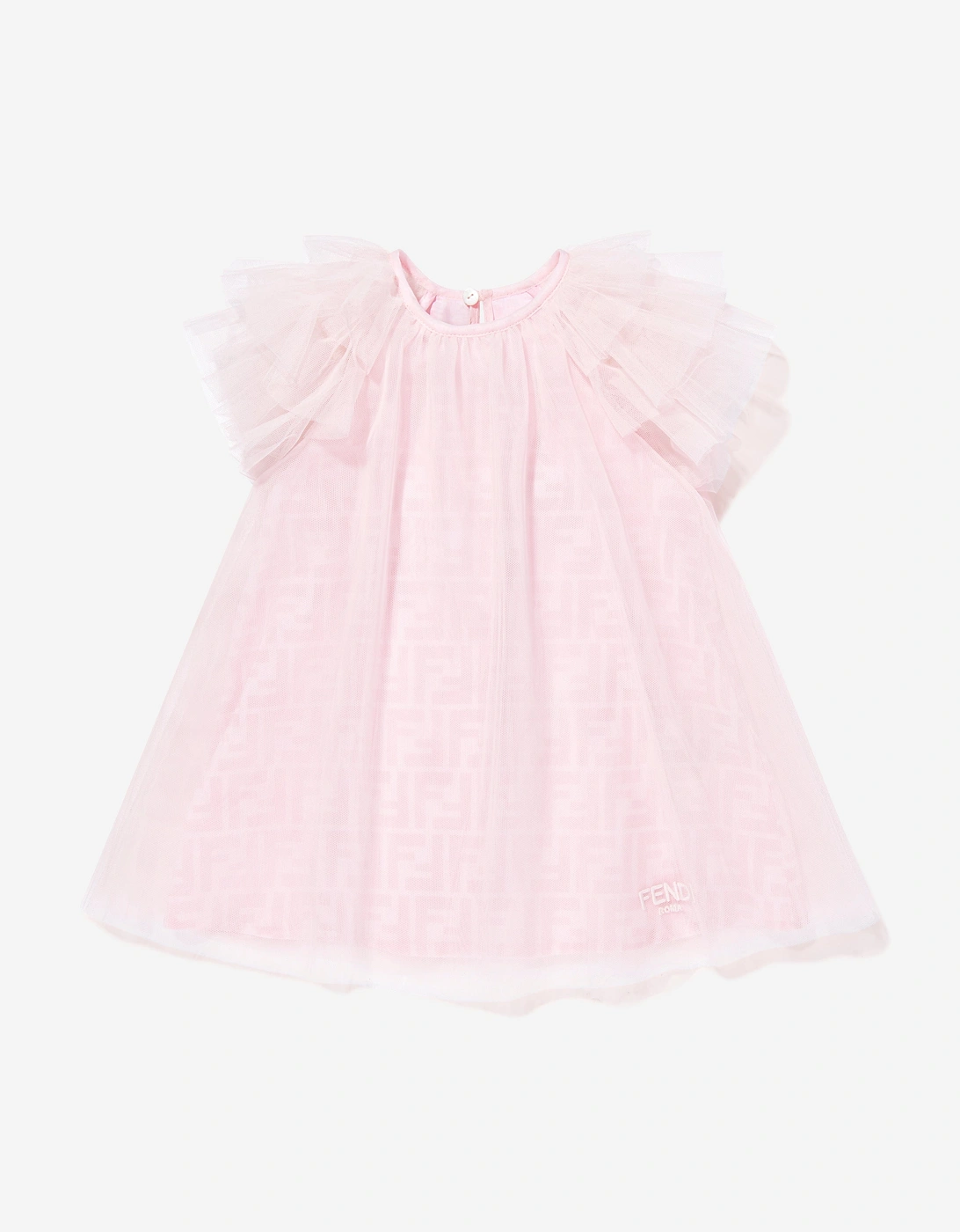 Girls FF Logo Tulle Dress in Pink, 5 of 4