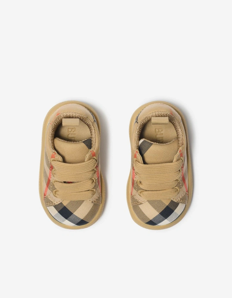 Baby Cambridge Check Trainers in Beige