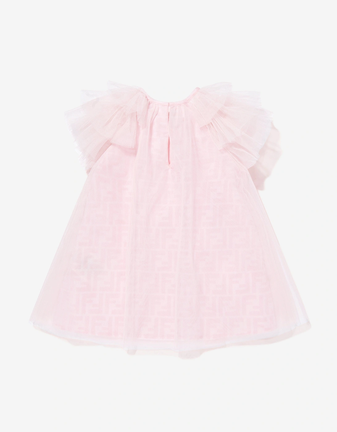 Girls FF Logo Tulle Dress in Pink