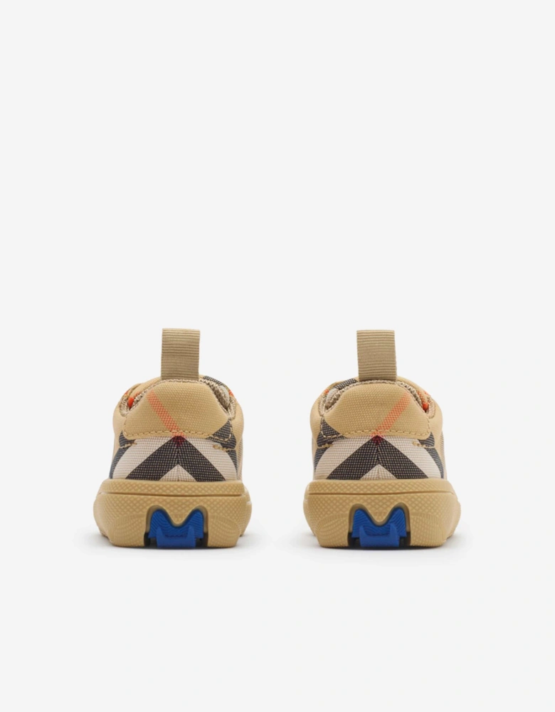Baby Cambridge Check Trainers in Beige