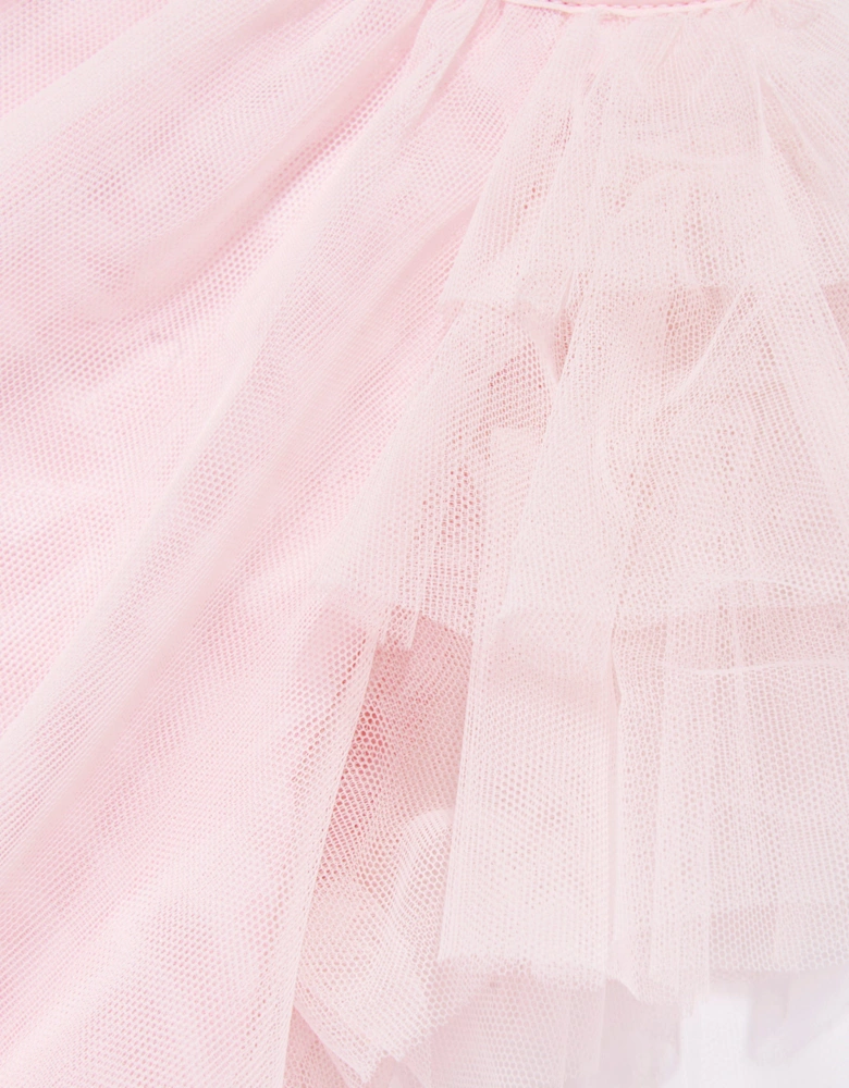 Girls FF Logo Tulle Dress in Pink