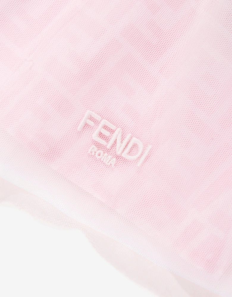 Girls FF Logo Tulle Dress in Pink